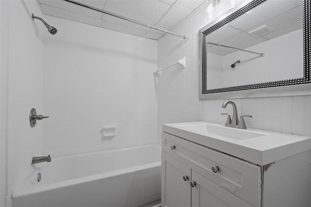 bathroom featuring tub / shower combination and vanity