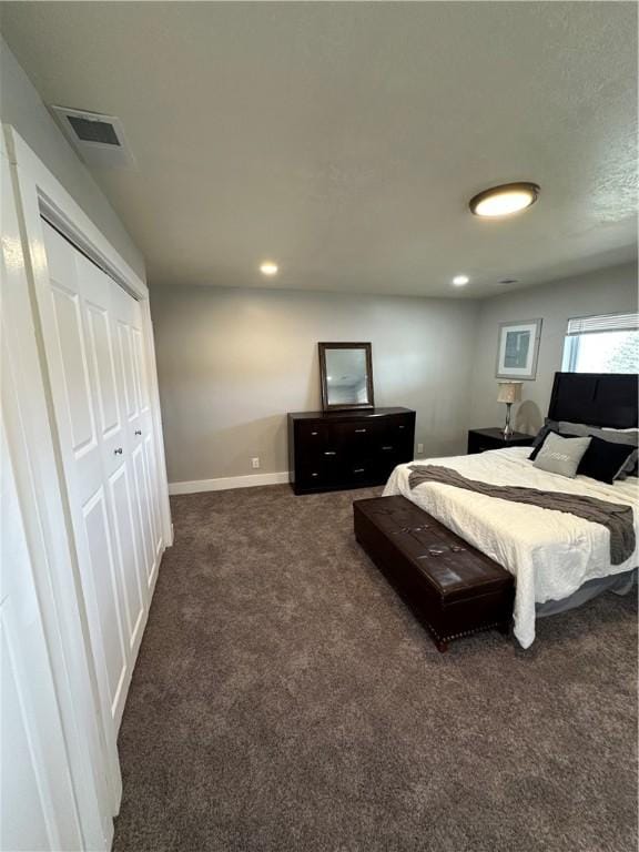 535 Grant Ave, Heidelberg, PA 15106 - bedroom with a closet, visible vents, recessed lighting, carpet floors, and baseboards