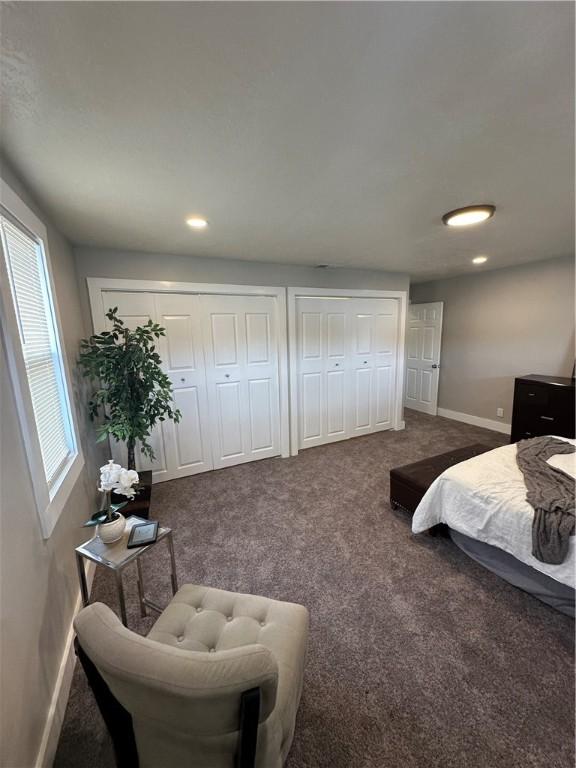 535 Grant Ave, Heidelberg, PA 15106 - bedroom featuring recessed lighting, baseboards, carpet flooring, and multiple closets