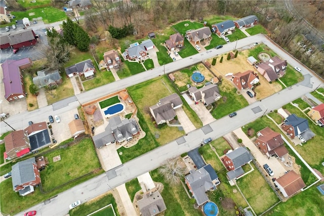 drone / aerial view with a residential view