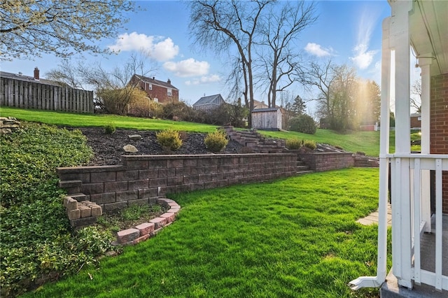 view of yard featuring fence