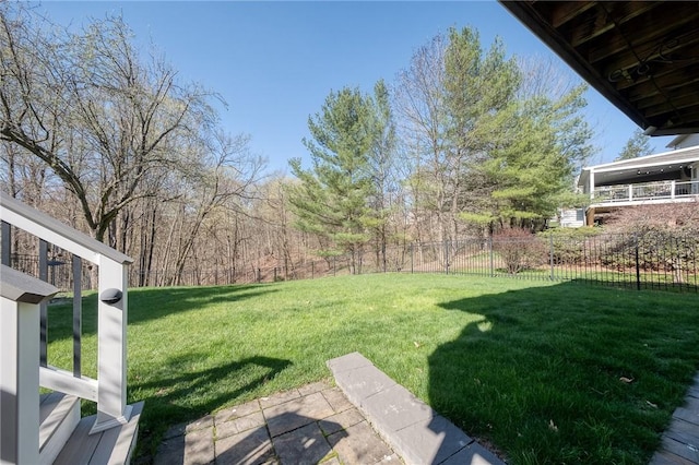 view of yard with fence
