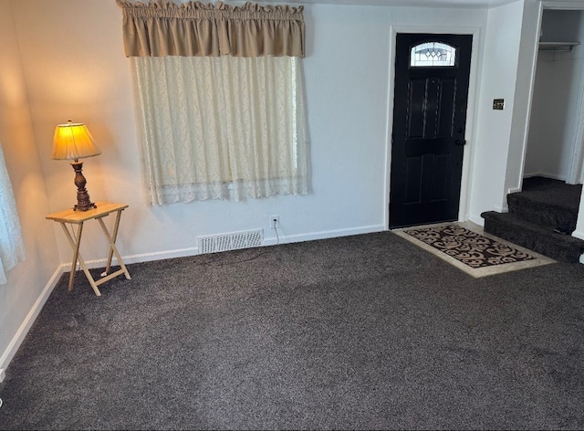 21 Garden Ter, Churchill Boro, PA 15221 - entryway with baseboards, carpet flooring, and stairs