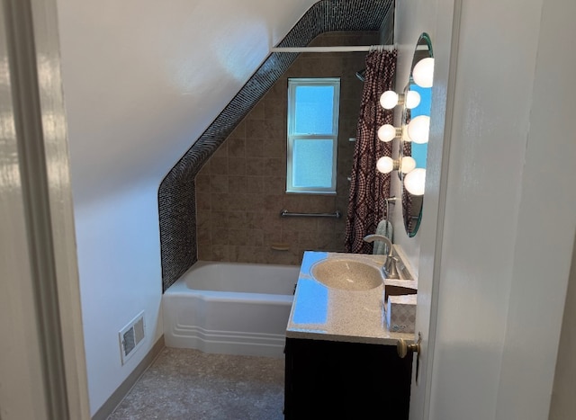 21 Garden Ter, Churchill Boro, PA 15221 - bathroom featuring vanity and shower / tub combo with curtain