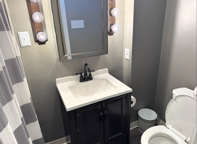 21 Garden Ter, Churchill Boro, PA 15221 - bathroom with toilet, vanity, and curtained shower