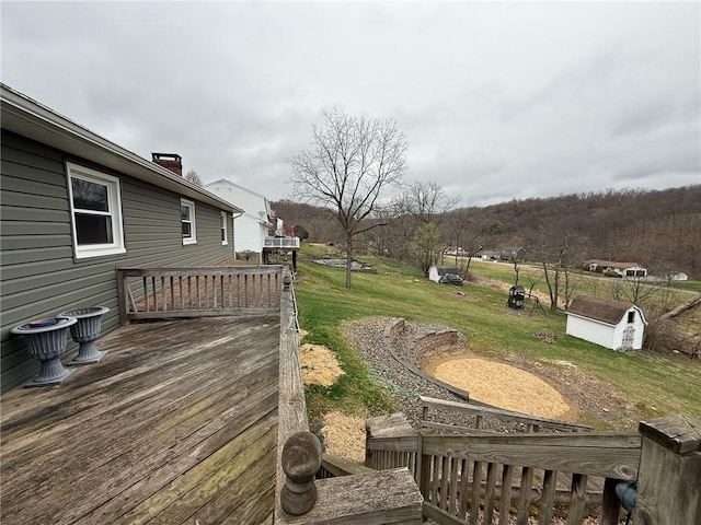 210 Locust St, Rural Valley Boro, PA 16249 - view of yard with an outbuilding, a deck, and a storage unit