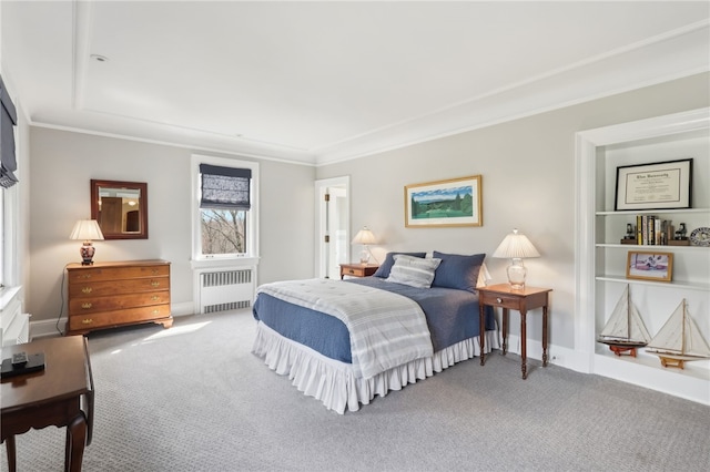 918 W Waldheim Rd, Fox Chapel, PA 15215 - carpeted bedroom with radiator heating unit, crown molding, and baseboards