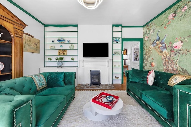 1556 W Ingomar Rd, Franklin Park, PA 15237 - living area featuring wood finished floors and built in features