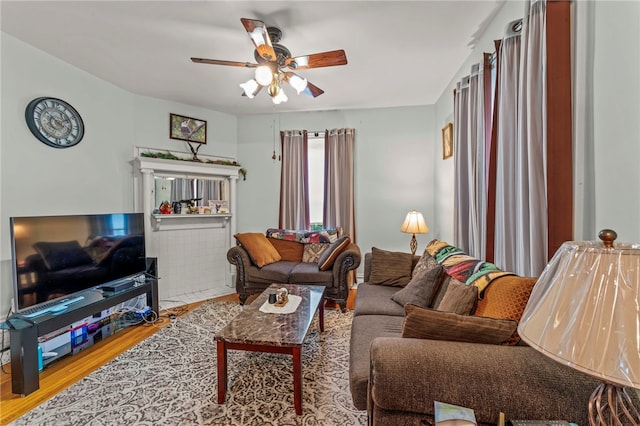 101 Cherry Ave, Houston, PA 15342 - living room featuring ceiling fan and wood finished floors