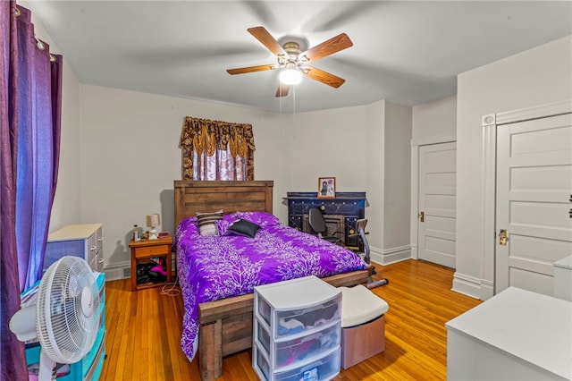 101 Cherry Ave, Houston, PA 15342 - bedroom with light wood-type flooring, baseboards, and ceiling fan