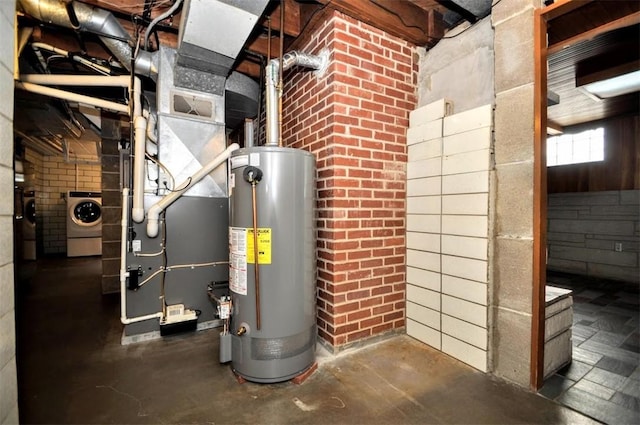 utility room with washer / dryer and gas water heater