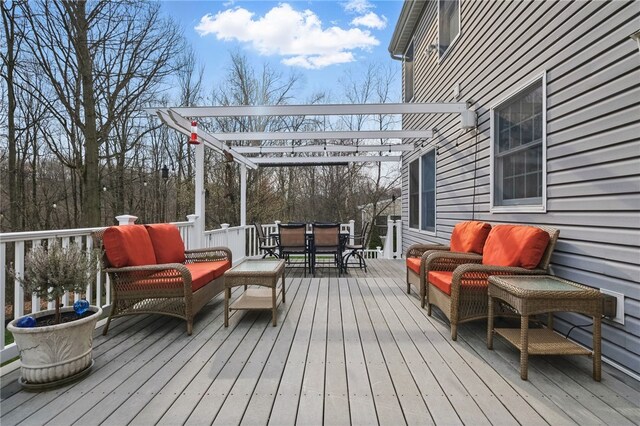 107 Stafford Ct, Ohio Twp, PA 15237 - deck with a pergola, outdoor dining area, and outdoor lounge area