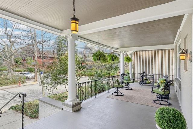 view of patio / terrace with a porch