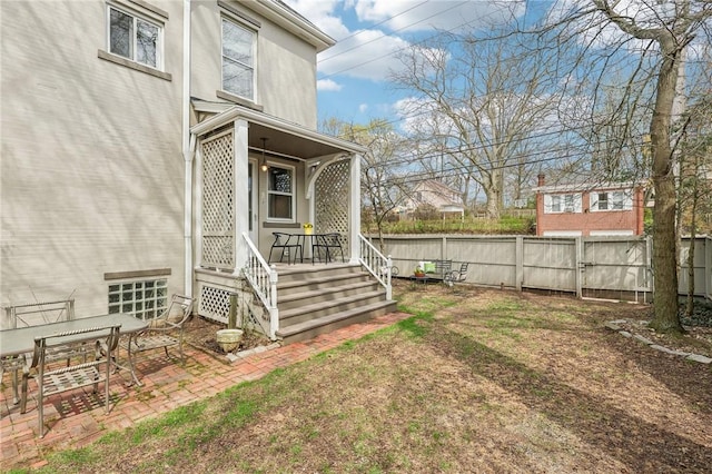 view of yard with a patio area and fence