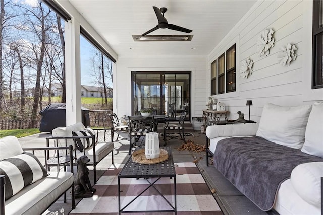 view of sunroom