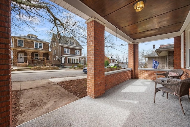 view of patio with a porch