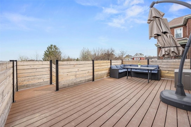 deck with an outdoor living space