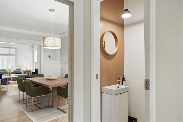 interior space with wood finished floors