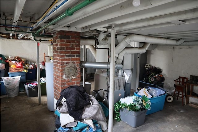 view of unfinished basement