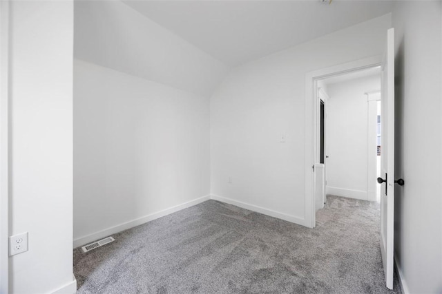 1523 Westmoreland Ave, Lincoln-Larimer, PA 15206 - unfurnished room with carpet, visible vents, baseboards, and vaulted ceiling