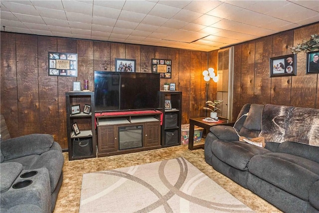 448 E Main St, Dayton, PA 16222 - carpeted living area featuring wood walls