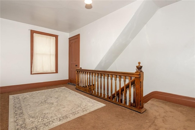 interior space featuring baseboards and carpet floors