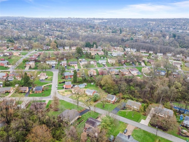 aerial view with a residential view