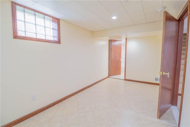 1282 Cook School Rd, Bridgeville, PA 15017 - spare room featuring baseboards, visible vents, and recessed lighting
