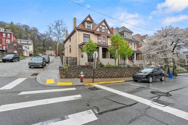exterior space featuring curbs and sidewalks