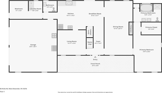 56 Hicks Rd, Donegal Twp Wsh, PA 15376 - view of home floor plan