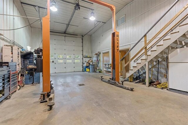 view of garage