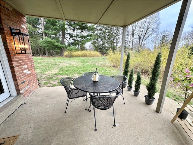 view of patio with outdoor dining area