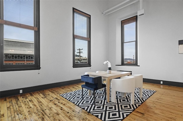 3080 Smallman St, Downtown Pgh, PA 15201 - dining space featuring hardwood / wood-style floors and baseboards