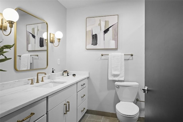 3080 Smallman St, Downtown Pgh, PA 15201 - bathroom featuring vanity, toilet, tile patterned floors, and baseboards