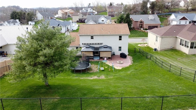 drone / aerial view with a residential view