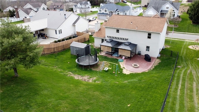 drone / aerial view featuring a residential view