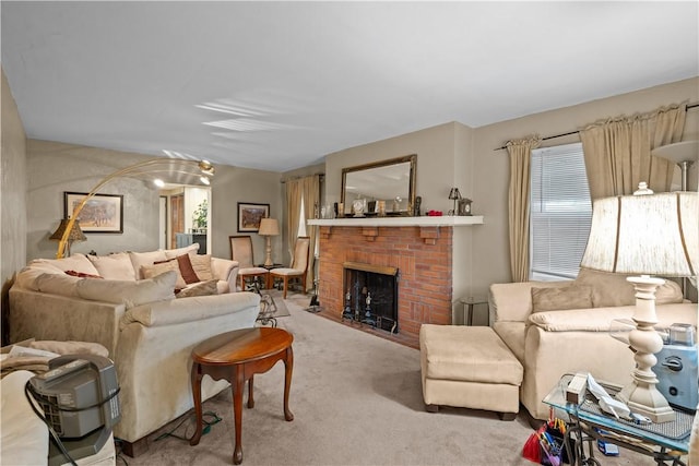 1713 Turner Ave, Wilkinsburg, PA 15221 - living room with carpet and a brick fireplace