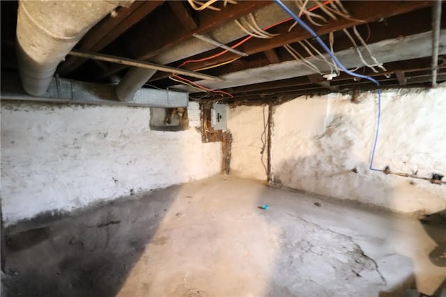 7807 Kelly St, East Hills, PA 15208 - unfinished below grade area with electric panel