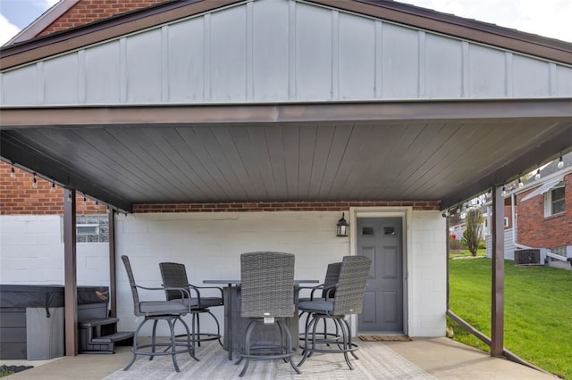 view of patio / terrace with central AC unit