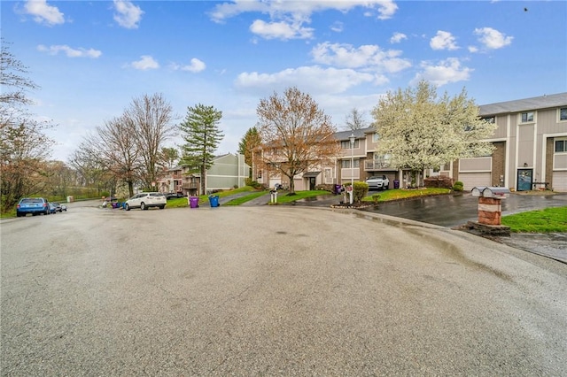 view of road featuring a residential view