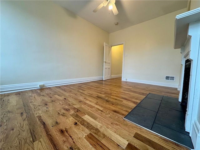 3730 Liberty Ave, Lawrenceville, PA 15201 - unfurnished room with wood finished floors, baseboards, a ceiling fan, and visible vents