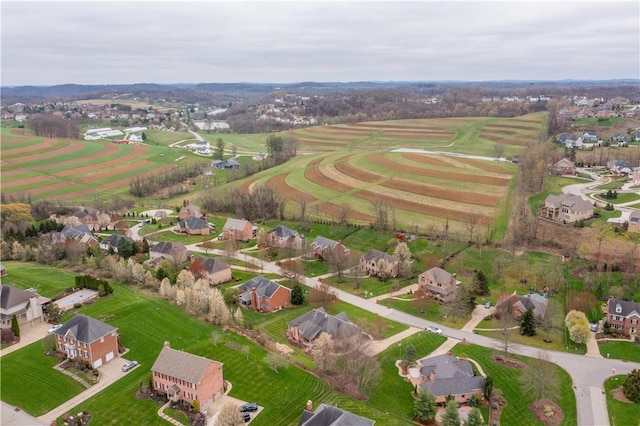 aerial view with a residential view