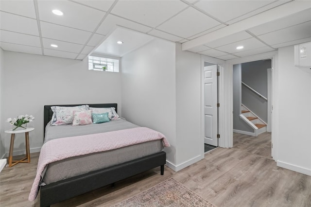 6649 Kinsman Rd, Squirrel Hill, PA 15217 - bedroom featuring a paneled ceiling, wood finished floors, and baseboards