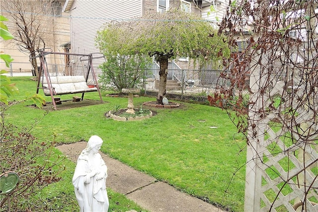 view of yard featuring fence