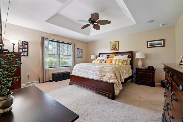 105 Hillcrest Rd, Penn Twp But, PA 16053 - carpeted bedroom featuring a tray ceiling, baseboards, and a ceiling fan