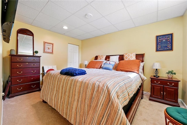 105 Hillcrest Rd, Penn Twp But, PA 16053 - bedroom with light carpet, a paneled ceiling, a closet, and recessed lighting