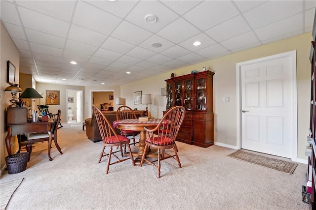 105 Hillcrest Rd, Penn Twp But, PA 16053 - dining space with light colored carpet, a drop ceiling, recessed lighting, and baseboards