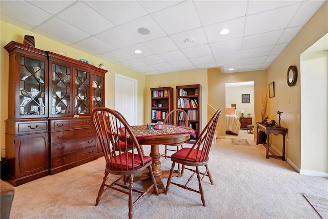 105 Hillcrest Rd, Penn Twp But, PA 16053 - dining space featuring light carpet, recessed lighting, baseboards, and a drop ceiling