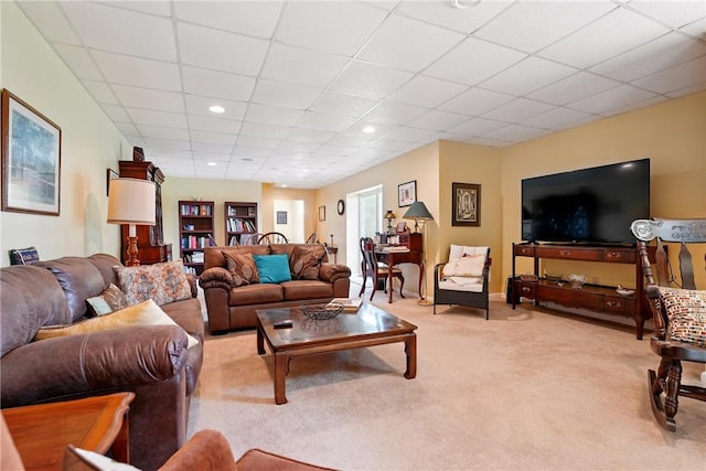 105 Hillcrest Rd, Penn Twp But, PA 16053 - carpeted living room featuring a drop ceiling