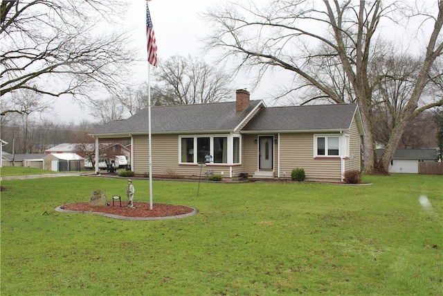 192 S Franklin, St, PA 16314 - ranch-style home with a carport, a chimney, and a front lawn